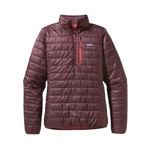 Patagonia W's Nano Puff Pullover 1/2 Zip, Burgundy/ Coral Size S